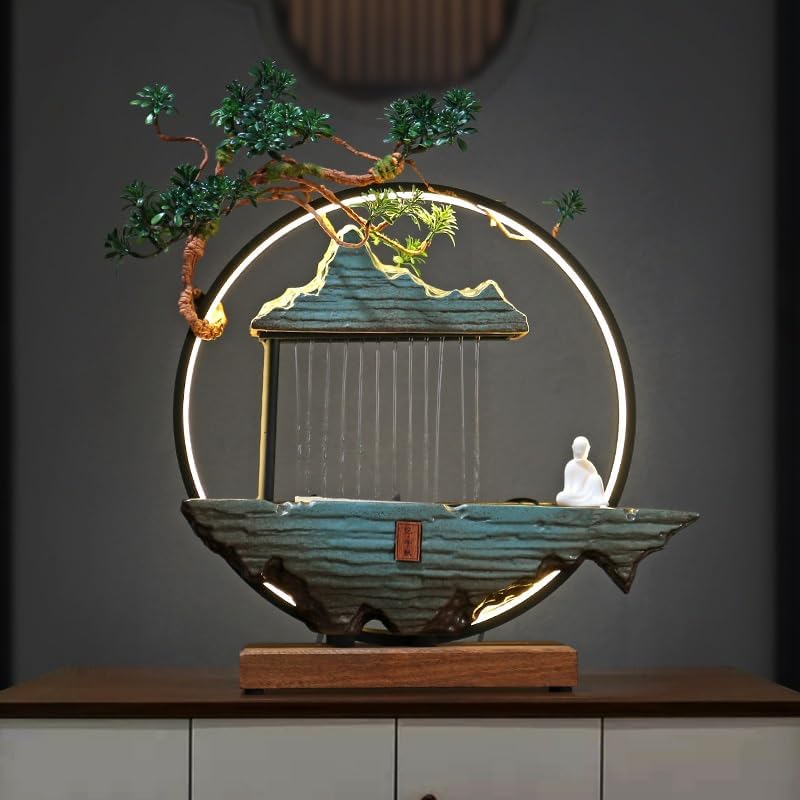 Stylish Indoor Fountain with Zen Waterfall Design for Home and Office