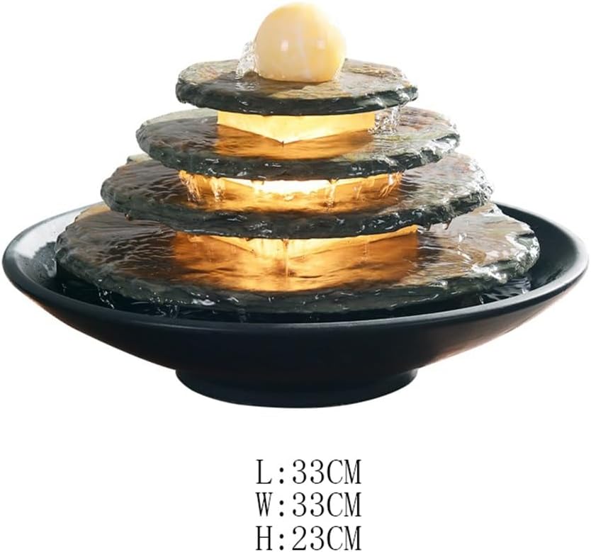 MOOWI Ceramic Marble Tabletop Water Fountain