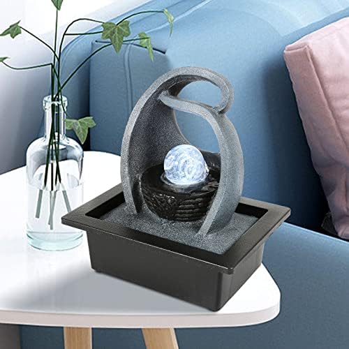 WICHEMI Water Fountain with LED Rolling Ball Indoor Fountain for Home and Office Decor