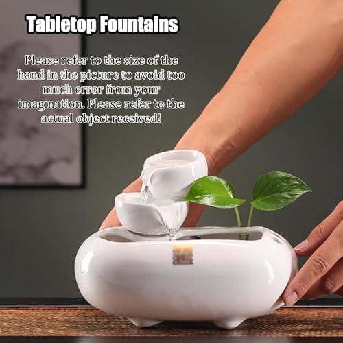 Creative Ceramic Water Circulation Tabletop Fountain with Atomizer