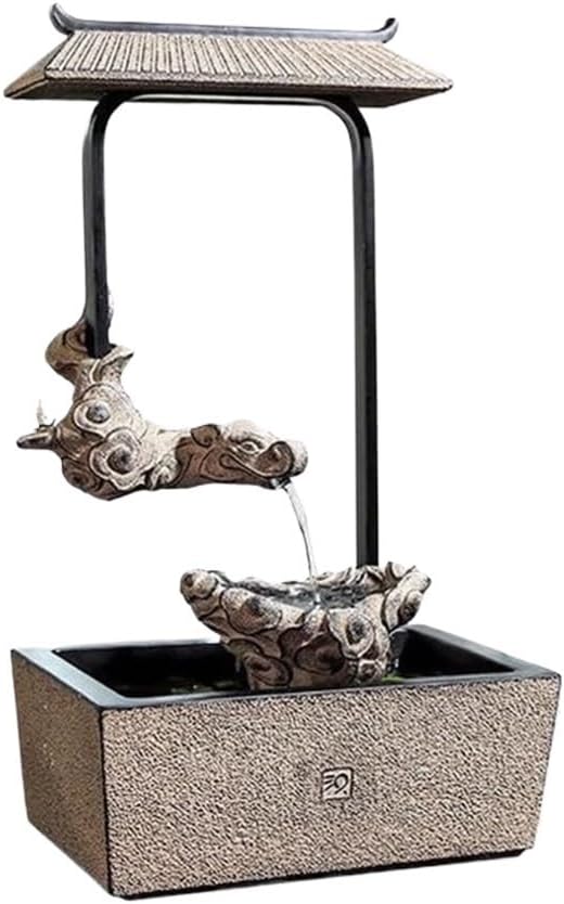 Tabletop Resin Dragon Fountain with Circulating Water