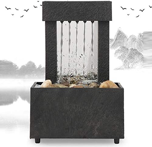 Yitengteng USB Tabletop Water Fountain with LED Light and Stones