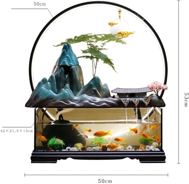 Modern Indoor Water Fountain with Goldfish and Circulating Water System