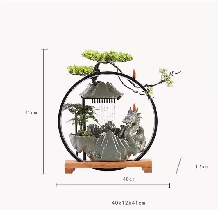 AQWASYUTER Creative Indoor Water Fountain Ornament with Flowing Water for Home Office Decor