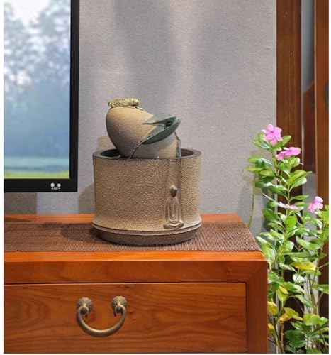 Elegant Desktop Water Fountain with Meditation Symbols
