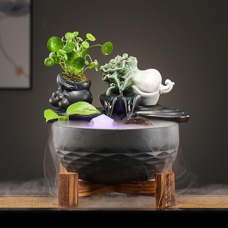 Zen Waterfall Tabletop Fountain Decor for Home and Office