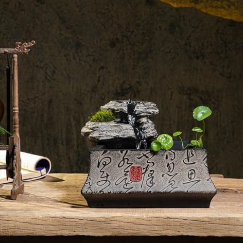 Running Water Ornament Small Fountain Decor for Home Office