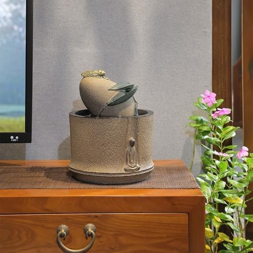 Elegant Desktop Water Fountain with Meditation Symbols