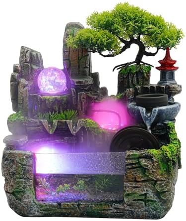 Gdrasuya10 Waterfall Desktop Fountain with Bonsai
