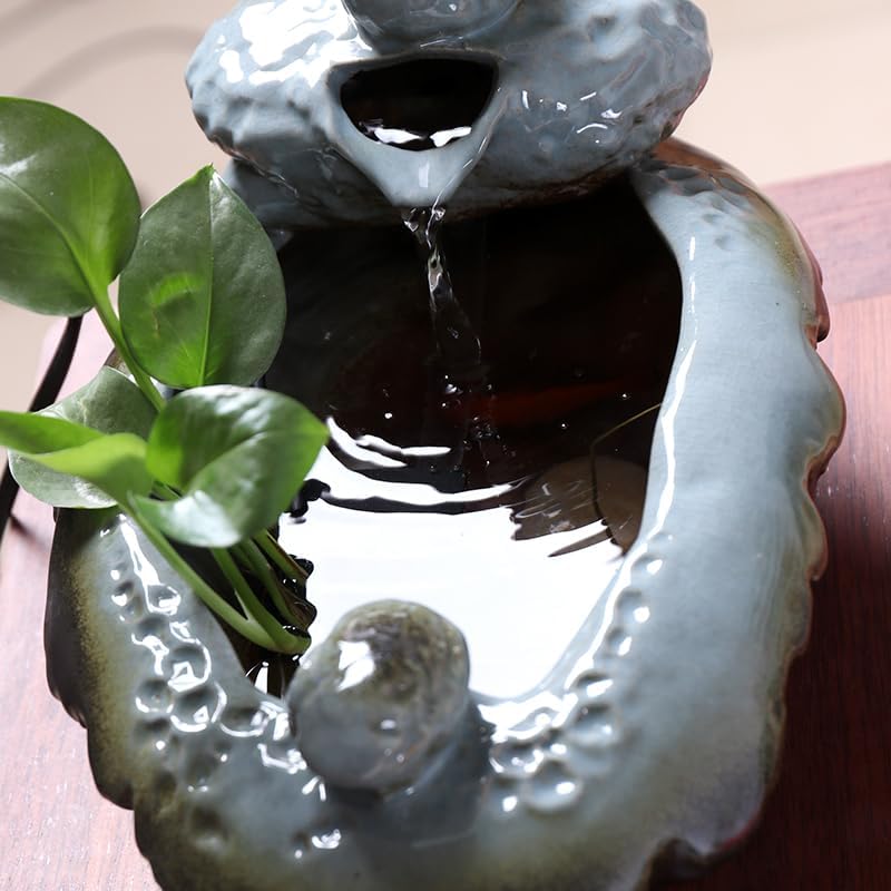 Zen Ceramic Water Fountain for Home Office and Living Room
