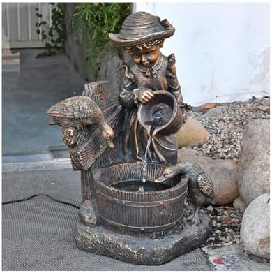 Elegant Tabletop Fountain Imitation Copper Resin