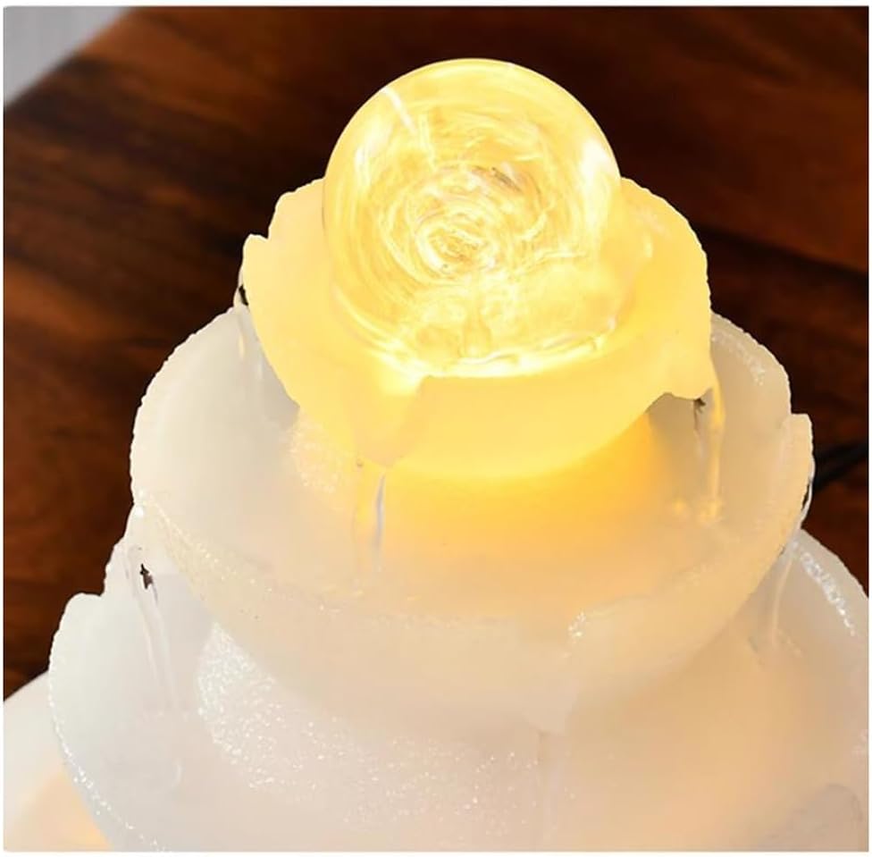 Elegant Indoor Water Fountain with LED Lights for Meditation and Relaxation