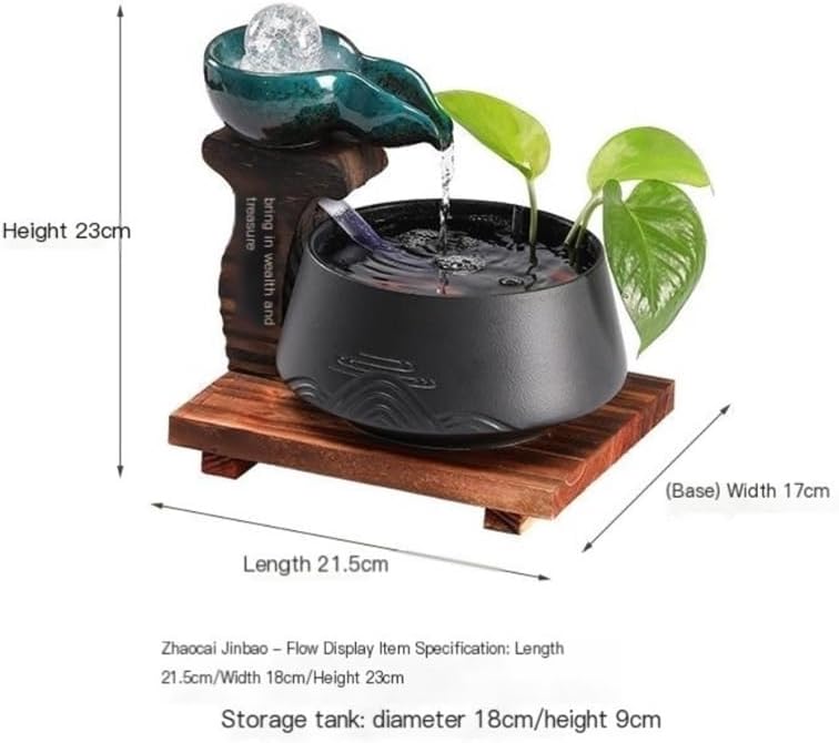 Modern Minimalist Tabletop Fountain with Wealth Flow and Humidifier Function