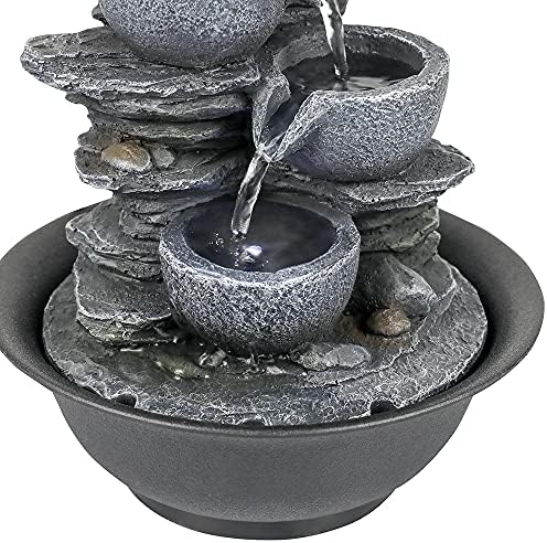 106 Inch Rock Water Fountain with LED Light for Home Office
