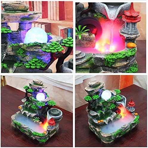 Winneshop Tabletop Fountain with LED Lights and Pump
