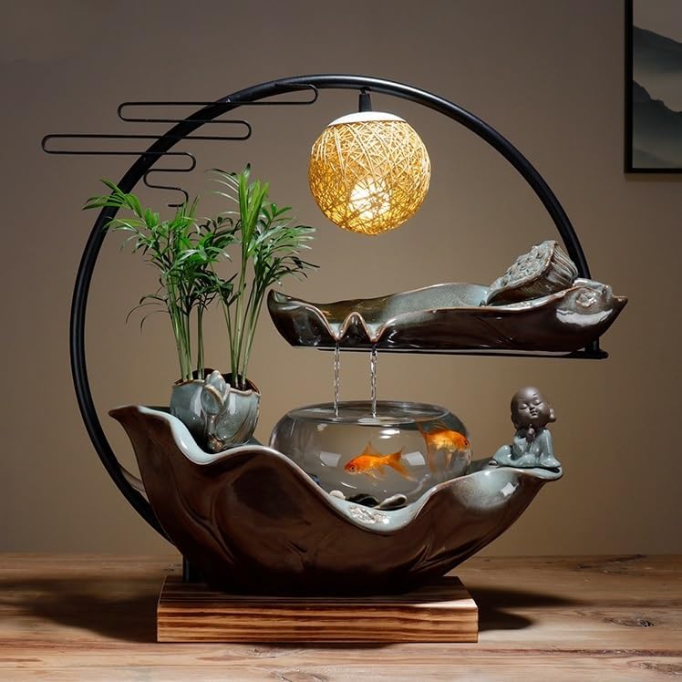 AQWASYUTER Indoor Zen Water Fountain Decor