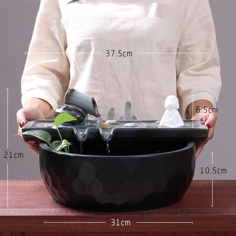 Ceramic Desktop Water Fountain for Home Zen Decor