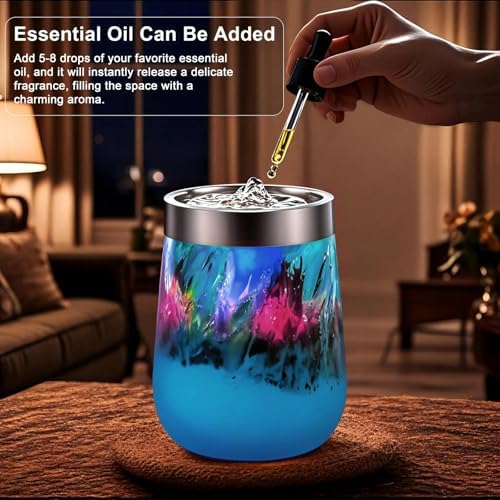 Voreen Handblown Glass Tabletop Fountain with Color Changing Glow