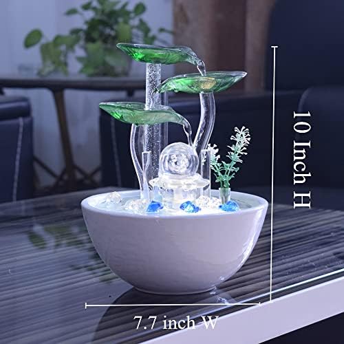 Modern Ceramic Tabletop Fountain with White Ball