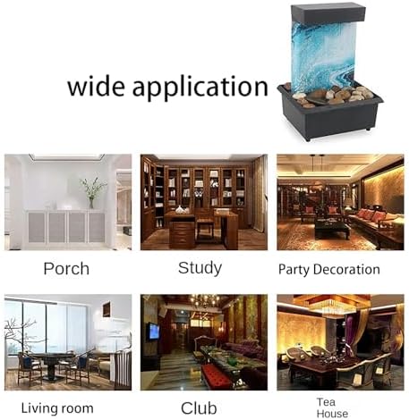 Vintage Indoor Water Fountain with LED Light Miniature Sculpture