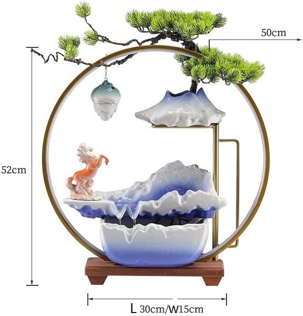 Water Fountain Indoor Flowing Rockery Humidifier Decor