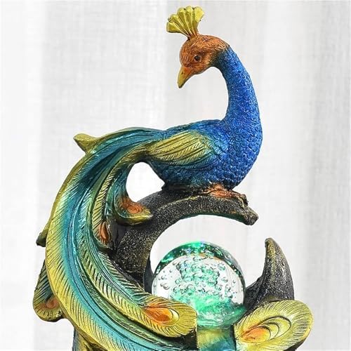 Peacock Shape Tabletop Fountain Home Office Decor