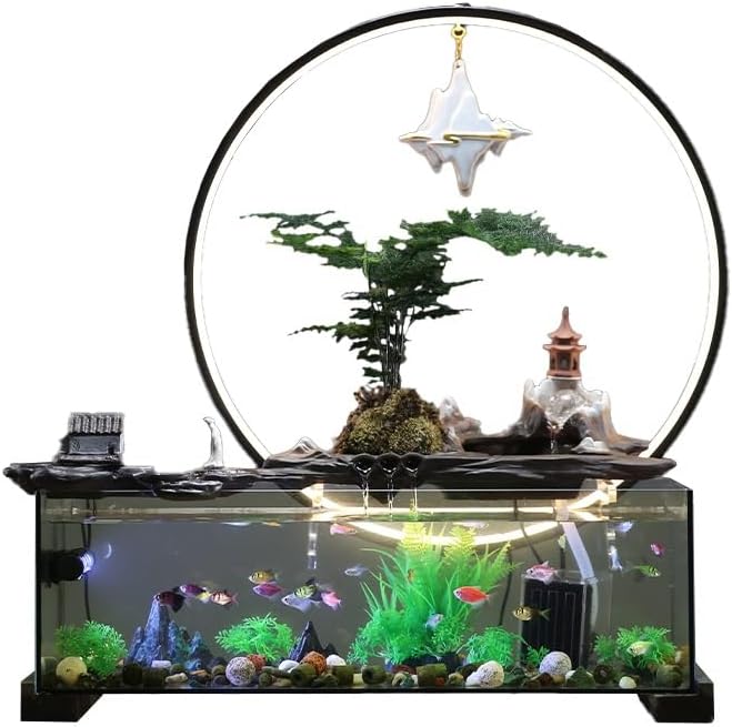 Indoor Water Fountain with Goldfish Decorative Tabletop Fountain