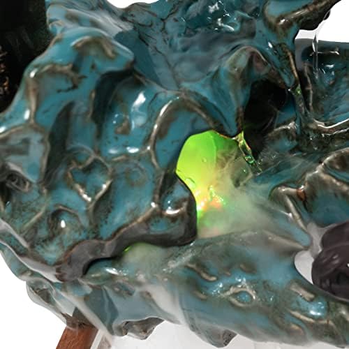Hanmorfarbi Tabletop Fountain with LED Light and Fish Tank