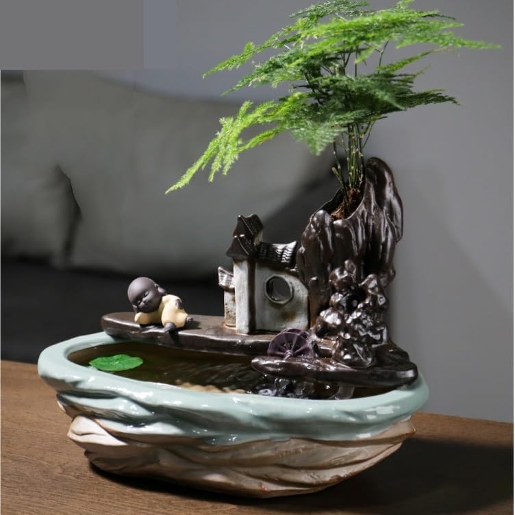 Zen Indoor Water Fountain with Rockery Design