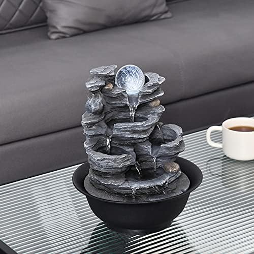 XRXwuf689 Desktop Water Fountain with Resin Laminated Rock