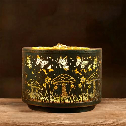 TangCHUAN Decorative Tabletop Fountain with Butterfly and Mushroom Design Home Decor