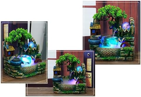 Tabletop Fountain Waterfall Lucky Decor Humidifier Rockery