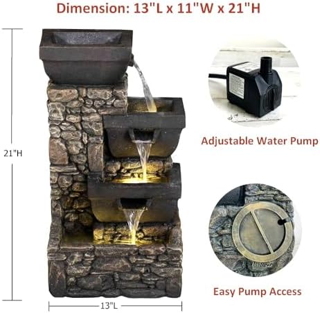 Labyrinth Wall Fountain with Light and Pump