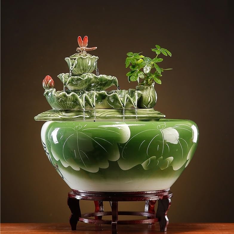Elegant Ceramic Tabletop Fountain for Home Office and Garden