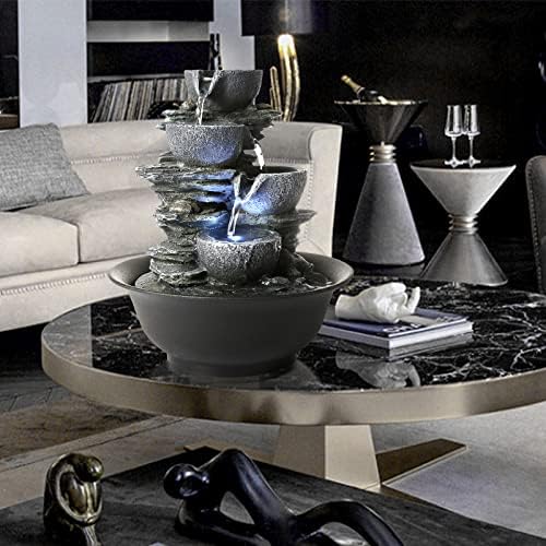 WICHEMI Indoor Waterfall Fountain with LED Light