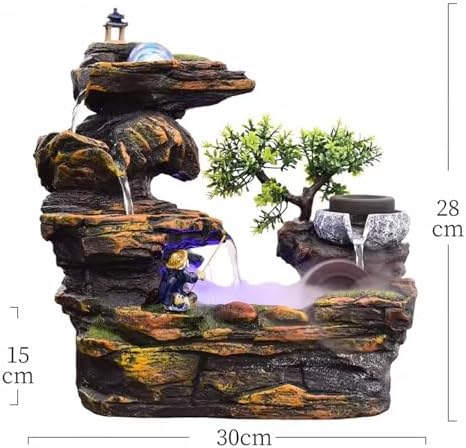 Elegant Desktop Water Fountain with Feng Shui Ball and Mist Function