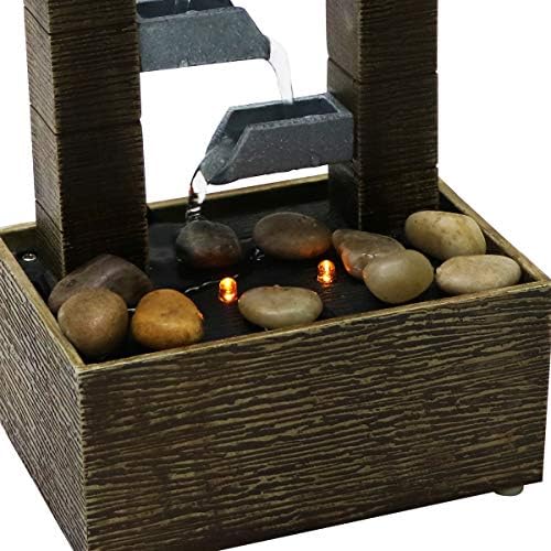 Natures Mark 10 Inch 4 Tiered Water Fountain with LED Lights