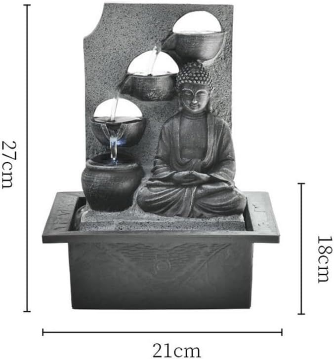 Zen Buddha Water Fountain for Desk and Home