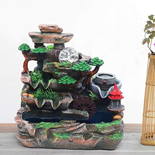 Mini Indoor Waterfall Rockery Fountain for Home Office Desk Decoration
