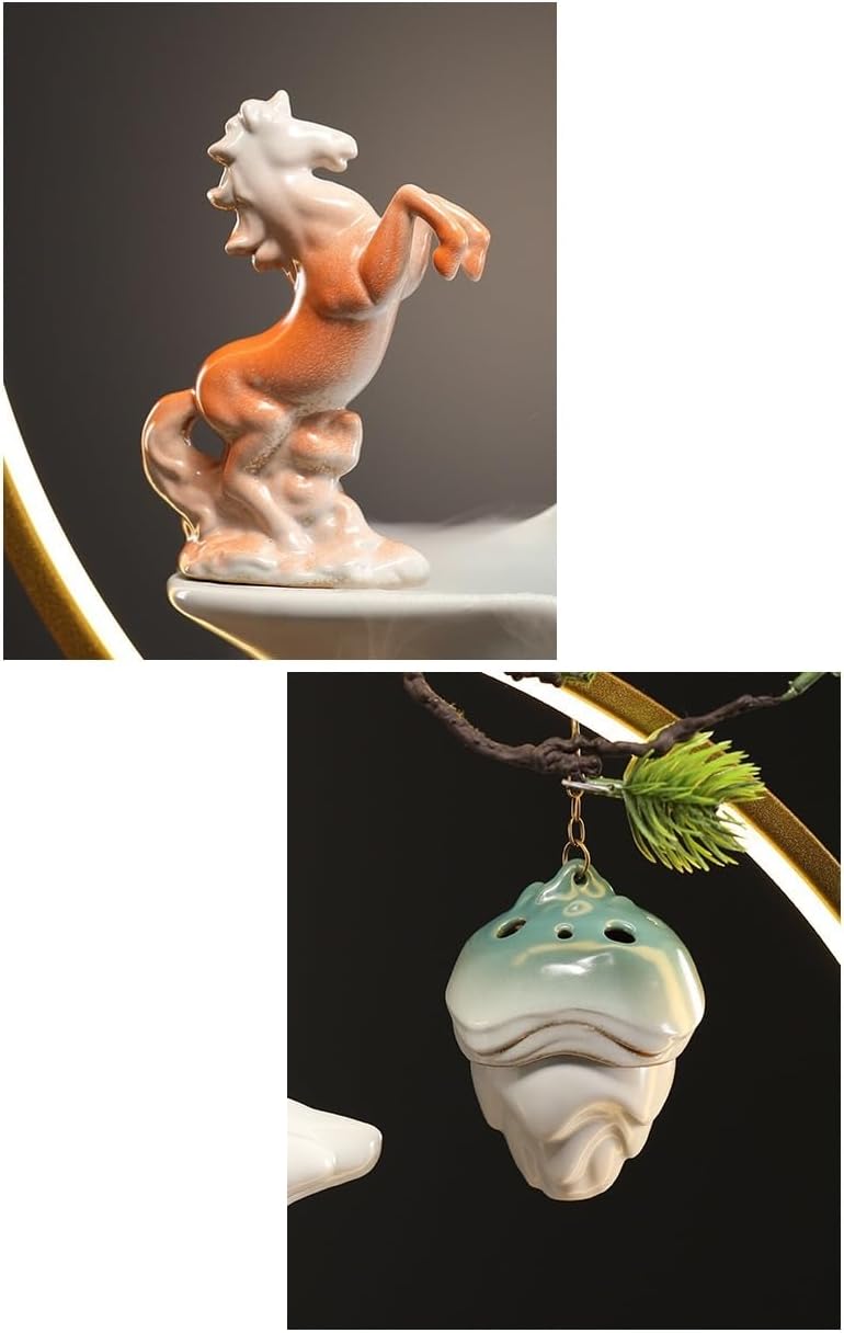 Chinese Style Ceramic Water Fountain for Wealth Attraction Indoor Decor