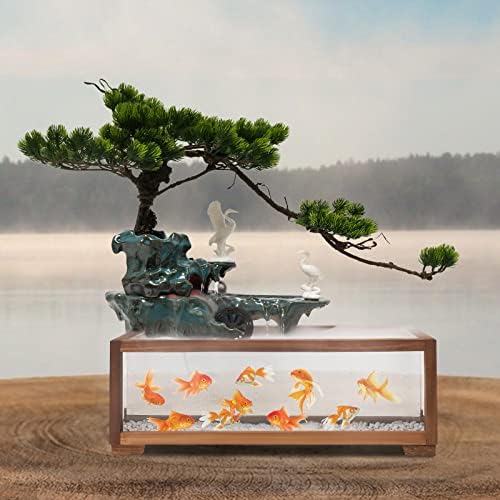 Flhonudi Fountain Waterfall Tabletop with Automatic Pump
