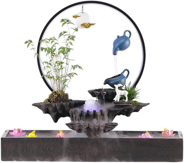 AQWASYUTER Indoor Water Fountain Decor with Circulating Waterfall