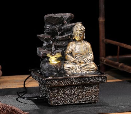 Seyee Bro Tabletop Water Fountain Buddha Statue