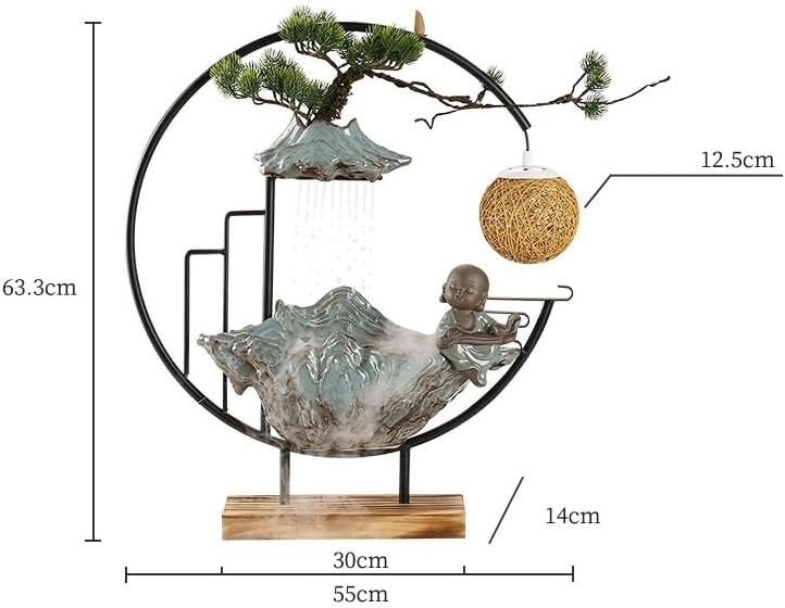 AQWASYUTER Water Fountains Indoor Wealth Ornaments Zen Waterfall Decoration