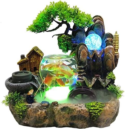 Resin Rockery Water Fountain for Office Desk Home Decoration