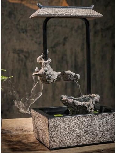 Tabletop Resin Dragon Fountain with Circulating Water