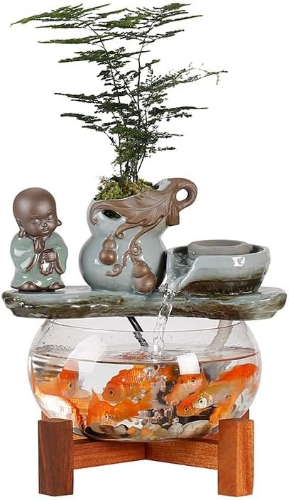 Indoor Fountain Tabletop Water Feature for Home Office and Living Room
