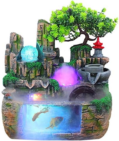 Portable Tabletop Fountain with Atomizer for Home Office Decoration