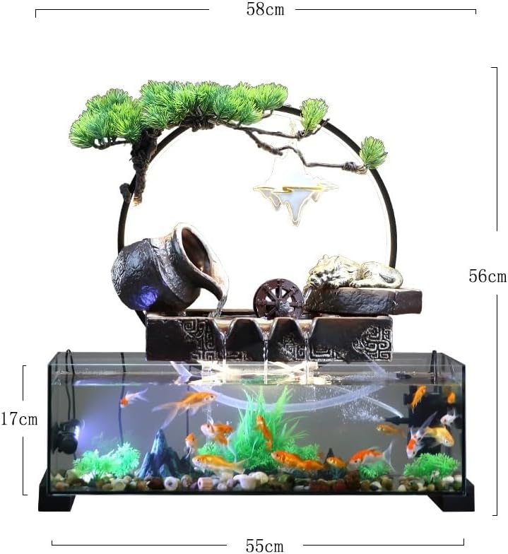 Modern Indoor Water Fountain with Fish Tank Decoration