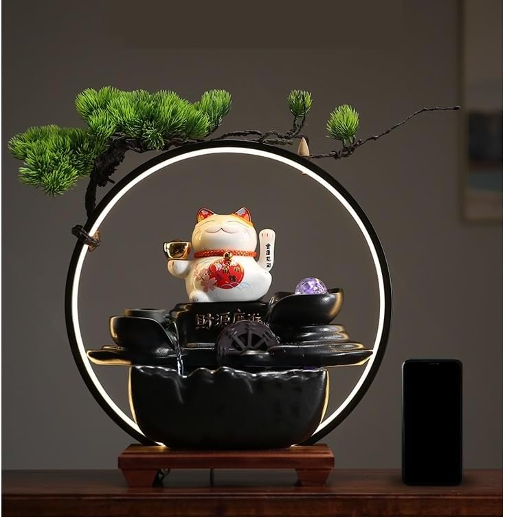 Indoor Tabletop Fountain with Water Circulation and Zen Design